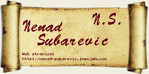 Nenad Šubarević vizit kartica